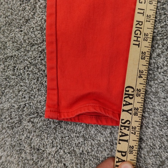 Lucky Brand Jeans Women 4 Orange Denim Pants Low Rise Charlie Capri Stretch Flex - Picture 3 of 13